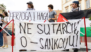 Protestas prie&scaron; Lietuvos politikų bendradarbiavimą su Izraeliu