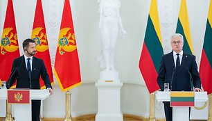 Gitanas Nausėda priėmė į Lietuvą atvykusį Juodkalnijos Prezidentą Jakovą Milatovićių