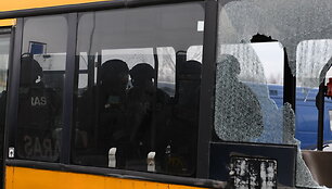 Lietuvos policijos antiteroristinių operacijų rinktinės &bdquo;Aras&ldquo; pratybos su senu autobusu