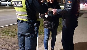 Lenktynininkų ir policijos akcija Kaune