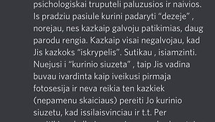 Merginos liudijimas apie galimą I.Švelnio seksualinį priekabiavimą 