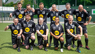 LNK ir &bdquo;Radiocentro&ldquo; futbolo rungtynių akimirka