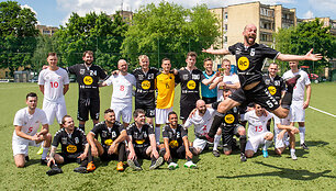 LNK ir &bdquo;Radiocentro&ldquo; futbolo rungtynių akimirka