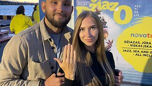 Klaipėdos pilies džiazo festivalyje susižadėjusi pora Ihoris ir Larisa