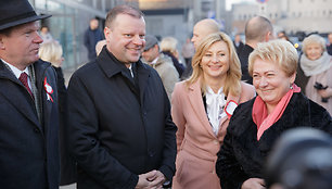 Jaroslavas Narkevičius, Saulius Skvernelis, Rita Tamašunienė ir Marija Rekst