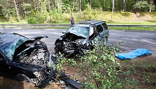 Nemenčinės plente tragiška „Honda“ ir „Audi“ kaktomuša Vilniuje