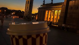 Nuotrauka daryta pačiame gražiausiame Europos mieste - Vilniuje, katedros aikštėje, vėlų vasaros vakarą.