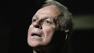 Motiejaus Ivanausko statomas spektaklio &bdquo;Dialogai&ldquo; repeticija