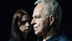 Motiejaus Ivanausko statomas spektaklio &bdquo;Dialogai&ldquo; repeticija