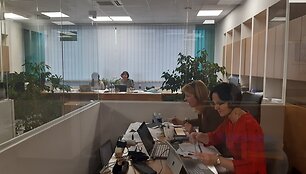 Interpreters working in a remote interpreting hub, UAB &bdquo;Metropolio vertimai&ldquo;
