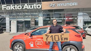 Vitoldas Milius elektromobiliu nuvažiavo 710 km 