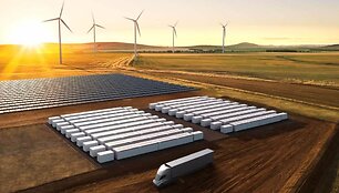 &bdquo;Megapack&ldquo; energijos kaupimo sistema 