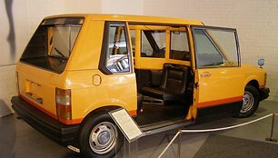 Slankiojančios automobilio durelės atsidarė į priekį, o pro jas tilpo ir neįgaliojo vežimėlis