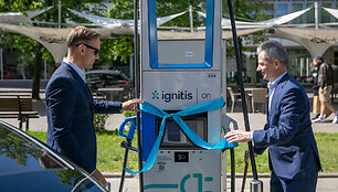 &bdquo;Ignitis ON" tinklo itin greito elektromobilių įkrovimo stotelės pristatymas