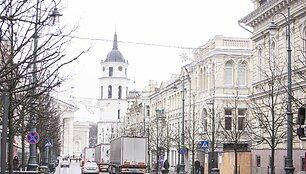 Protestuojantys vežėjai užplūdo Vilniaus centrą