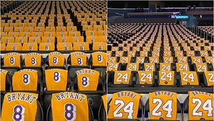 Kobe Bryanto marškinėlių jūra „Staples Center“ arenoje