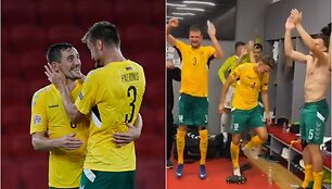 Lietuvos futbolininkai džiaugėsi pergale