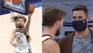 Domantas Sabonis surengė nuostabų pasirodymą, o po rungtynių labinosi su Jonu Valančiūnu