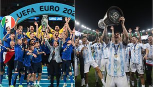 Italijos (kairėje) ir Argentinos rinktinių triumfas