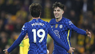&bdquo;Chelsea&ldquo; futbolininkai džiaugiasi įvarčiu