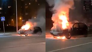 Vilniuje dege automobilis