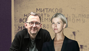 Pavlo Makovas ir viena i&scaron; kuratorių Maria Lanko