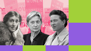 Virginia Woolf, Judith Butler ir Simone de Beauvoir