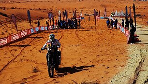 Pirmojo greičio ruožo fini&scaron;e pasirodė pirmieji motociklininkai