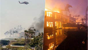 Kalifornijoje siaučia gaisrai – pasiglemžė milijonus kainuojančius namus