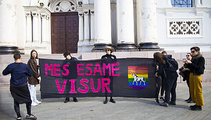 LGBT eitynių Kaune spaudos konferencijos akimirka