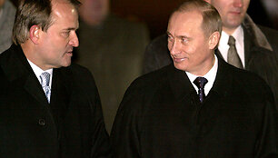 Viktoras Medvedčukas ir Vladimiras Putinas Kyjive 2003 metais