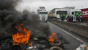 Protestuotojai blokuoja kelius Brazilijoje