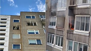 Žemynos gatvėje Vilniuje degė butas