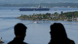 JAV lėktuvnešis „USS Gerald R.Ford“ Osle