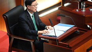 Honkongo lyderis žada naują nacionalinio saugumo įstatymą 2024 metais