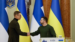 Suomijos prezidentas Alexanderis Stubbas ir Ukrainos vadovas Volodymyras Zelenskis