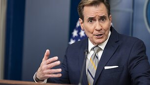 NSC patarėjo John Kirby spaudos konferencija Baltuosiuose Rūmuose.
