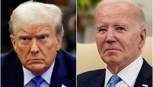 Buvęs JAV prezidentas Donaldas Trampas ir dabartinis prezidentas Joe Biden. / Reuters / REUTERS