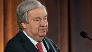 Antonio Guterres kalba apie klimato veiksmus Niujorke. / David Dee Delgado / REUTERS
