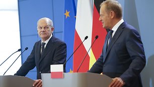 Olaf Scholz lankėsi Lenkijoje. / Aleksander Majdanski / ZUMAPRESS.com