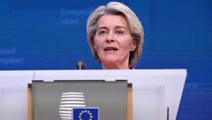 EK pirmininkė U. von der Leyen: ES gynybos poreikiai siekia 500 mlrd. eurų / JOHN THYS / AFP