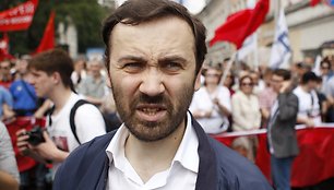 Ilya Ponomaryov dalyvauja Maskvos vyriausybės proteste. / Maxim Shemetov / REUTERS