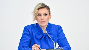 Rusijos Užsienio ministerijos informacijos direktorė forume. / IMAGO/Kristina Kormilitsyna / IMAGO/SNA