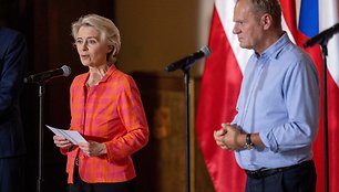 U. von der Leyen paskelbė apie 10 mlrd. eurų paramą nuo potvynių nukentėjusioms šalims / WOJTEK RADWANSKI / AFP