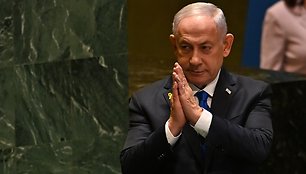 Benjamin Netanyahu kalba 79-ojoje JTOGA sesijoje. / Andrea Renault / ZUMAPRESS.com