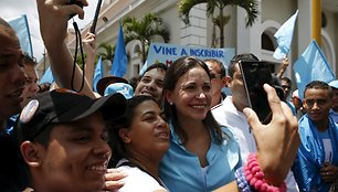 Venesuelos opozicionierė Maria Corina Machado. / Carlos Garcia Rawlins / REUTERS