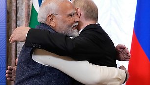 Indijos premjeras Narendra Modi ir Rusijos prezidentas Vladimiras Putinas