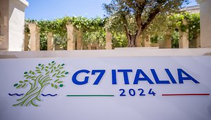 Didžiojo septyneto (G-7) susitikimo Italijoje logotipas / Michael Kappeler / dpa/picture-alliance