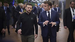 Volodymyras Zelenskis ir Emmanuelis Macronas