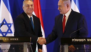 Vengrijos premjeras Viktoras Orbanas ir Izraelio ministras pirmininkas Benjaminas Netanyahu